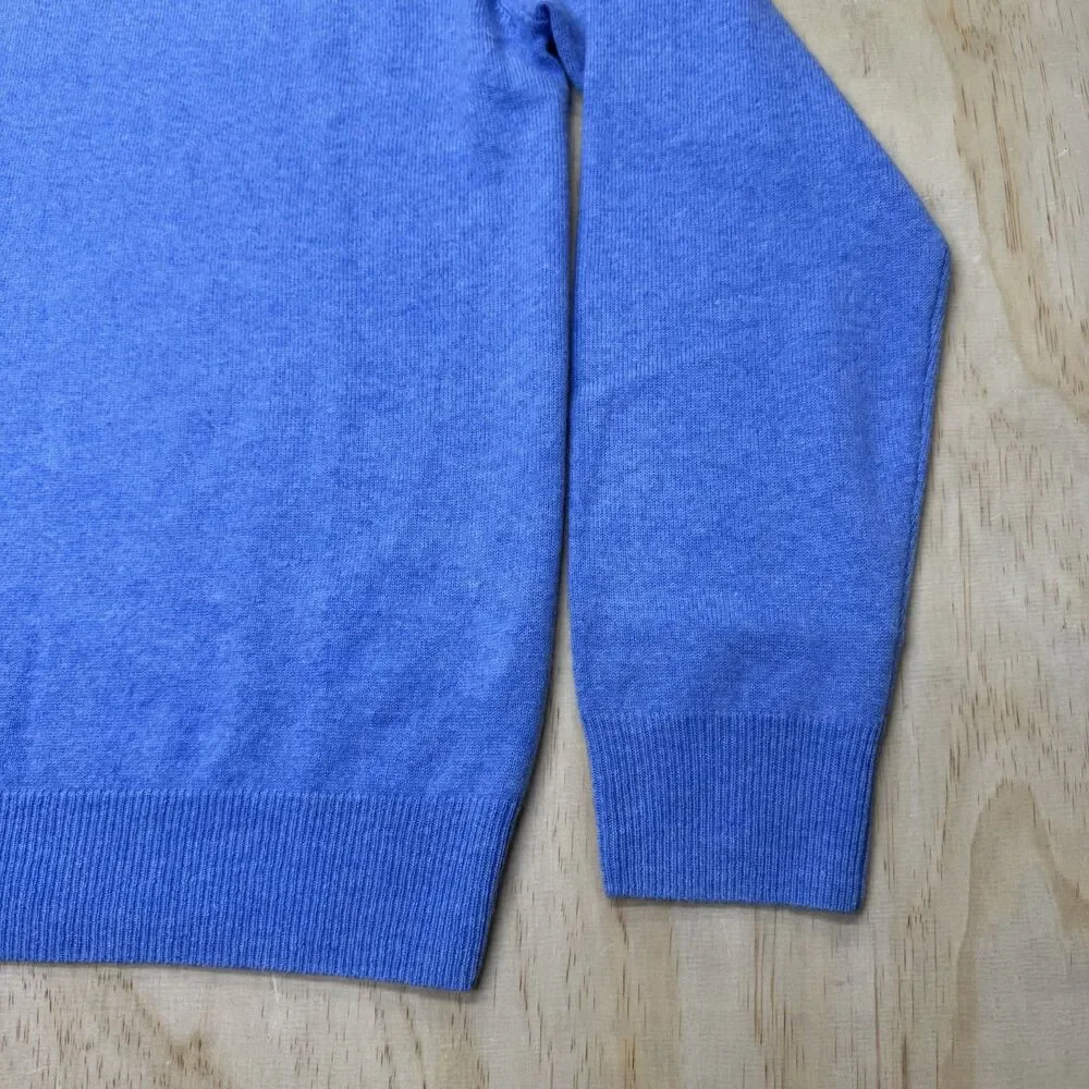 NEW RLX Ralph Lauren Golf 10/15 Washable Cashmere Hooded Sweater Blue SM